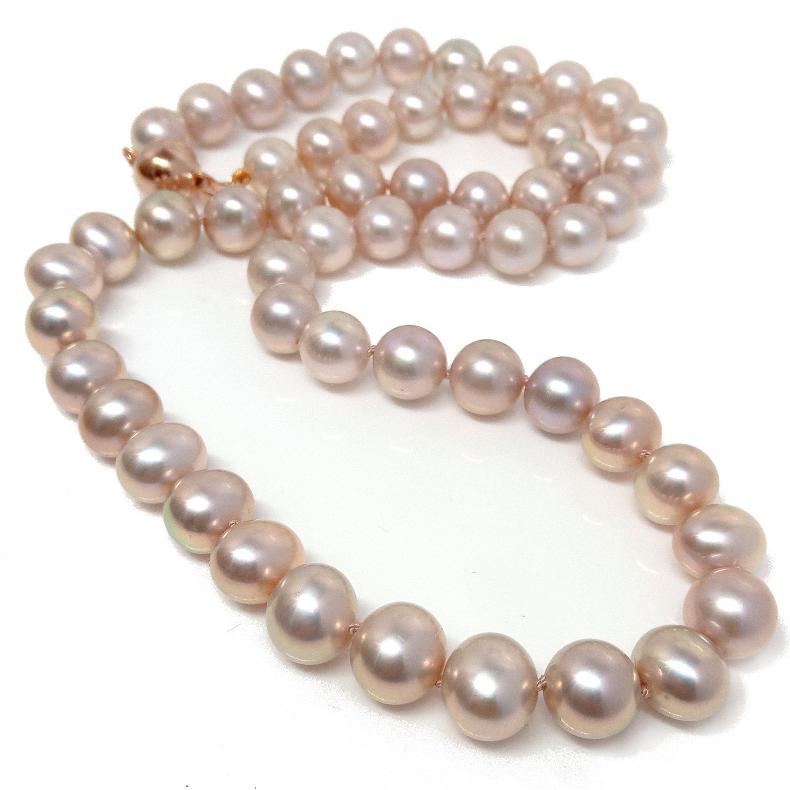 Sandy Gold 8.7-10mm Pearl Necklace